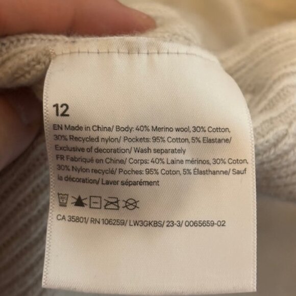 Lululemon Sweater Women's Size 12 Knit Long Sleeve Cardigan Knit White Opal - Picture 4 of 4